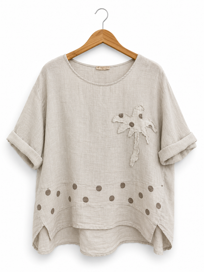 Sorrento Palm Linen Top