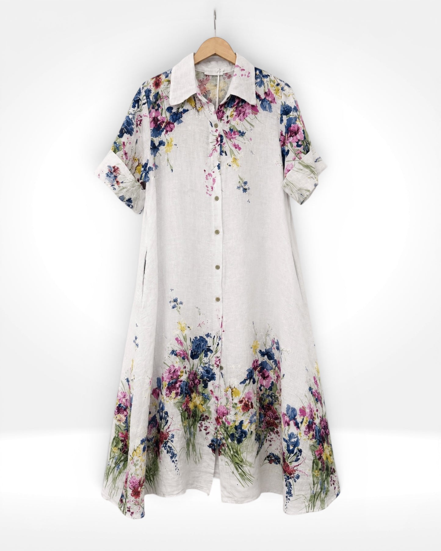 Wildflower Linen Shirt Dress