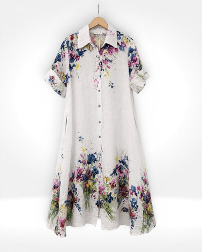 Wildflower Linen Shirt Dress