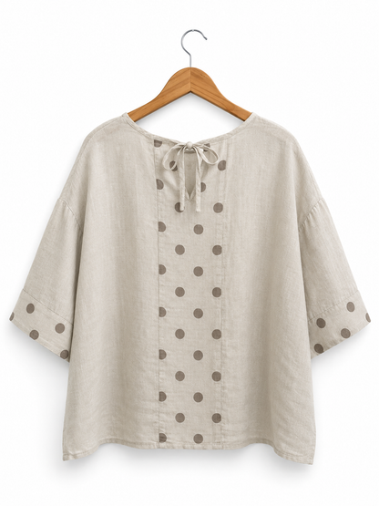 Dot Detail Linen Top