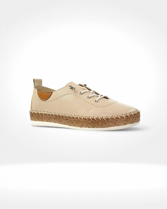 Evie Cream Leather Plimsoll
