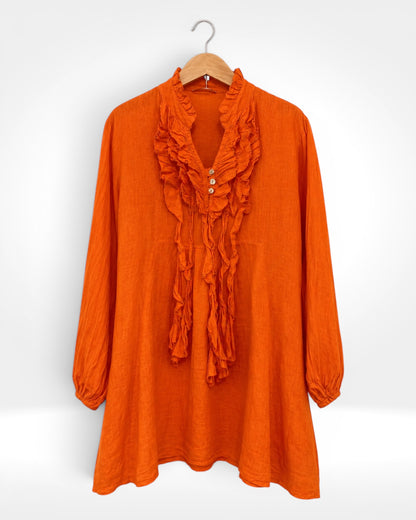 Willow Linen Ruffle Tunic