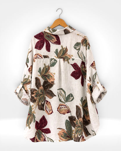 Rustic Bloom Linen Shirt