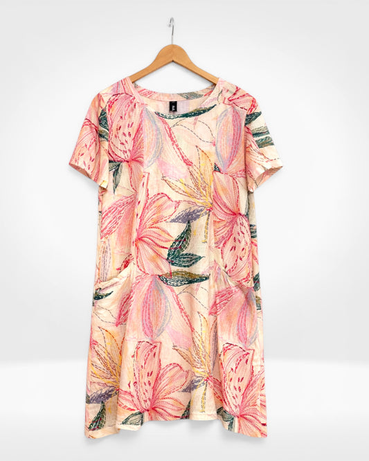Blush Bloom Printed Shift Dress (Bella Blue)