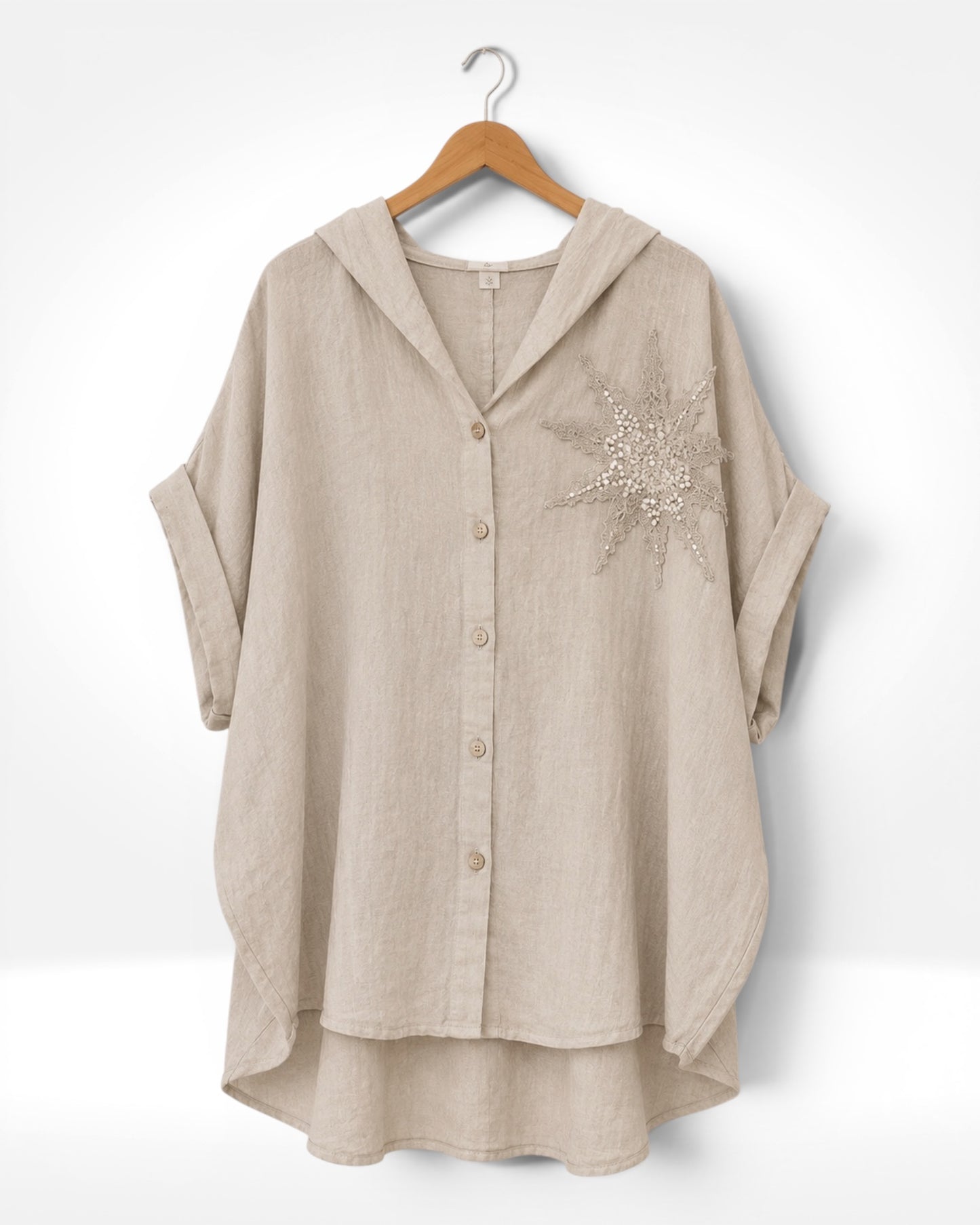 Hooded Linen Star Shirt