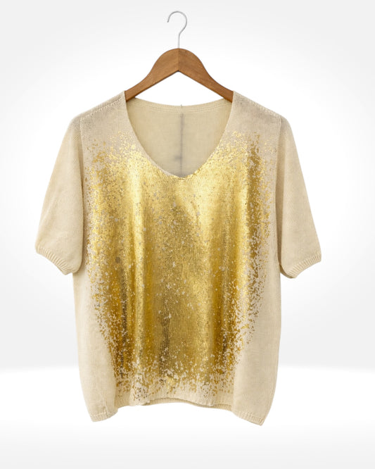 Gold Detail Knit Top