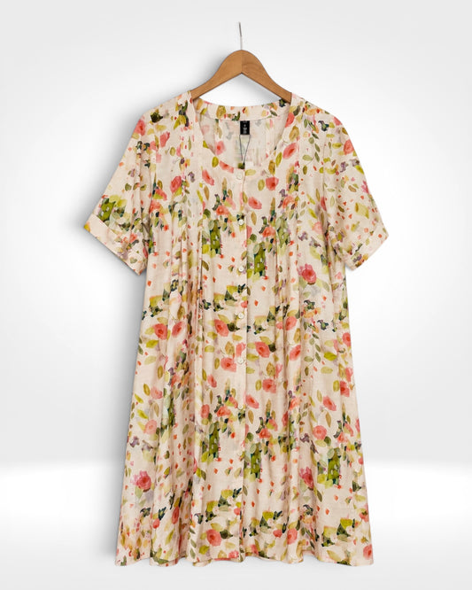 Rose Meadow Button Dress (Bella Blue)