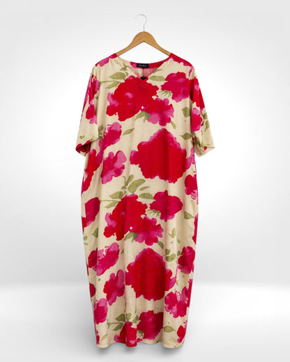 Rose Bloom Midi Dress (Bella Blue)