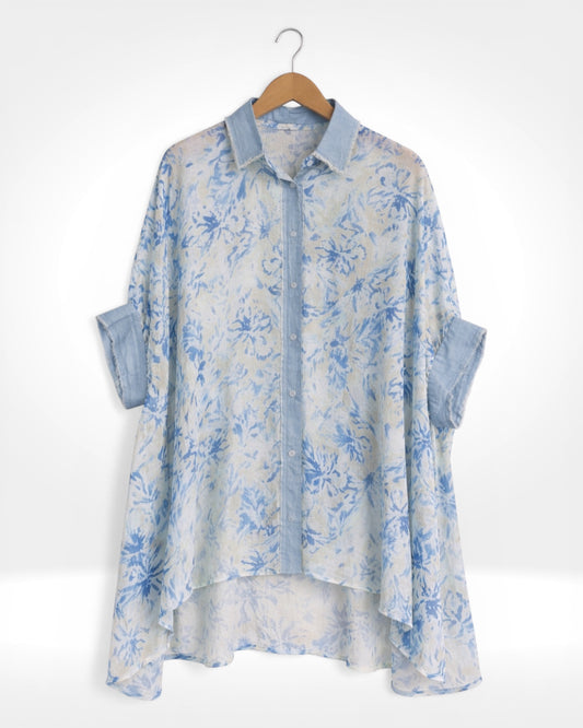 Azure Bloom Flow Chambray Shirt