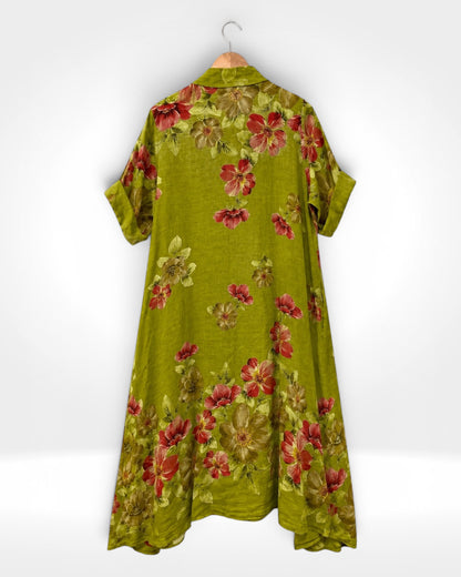 Botanical Bloom Linen Dress