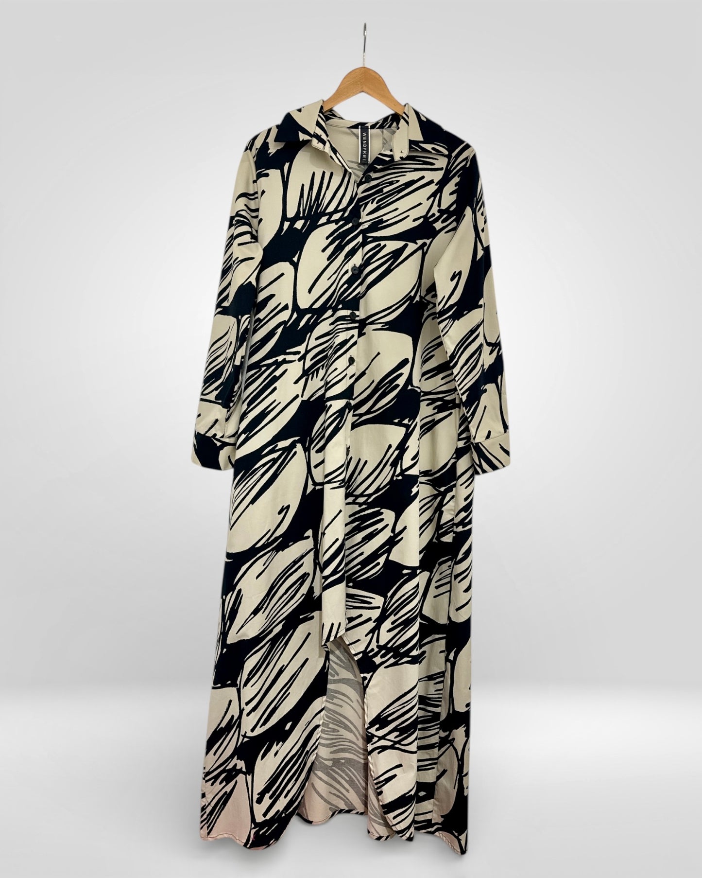 Ink Drift Cotton Shirt Dress (Wendy Kai)