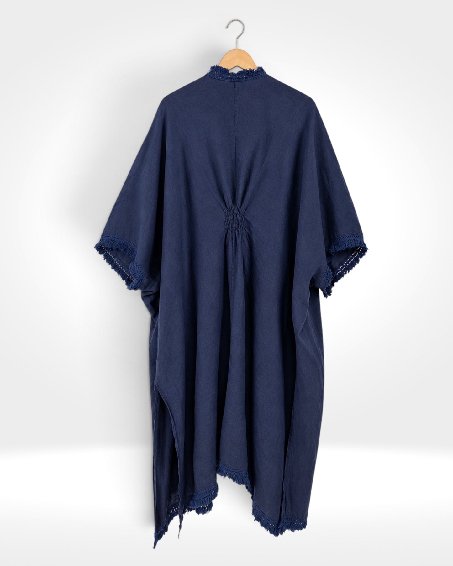 Italian Linen Open-Front Kaftan