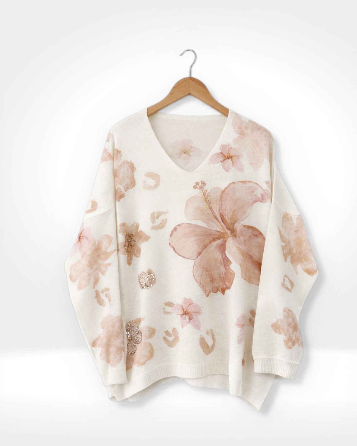 Blush Bloom Embellished Knit