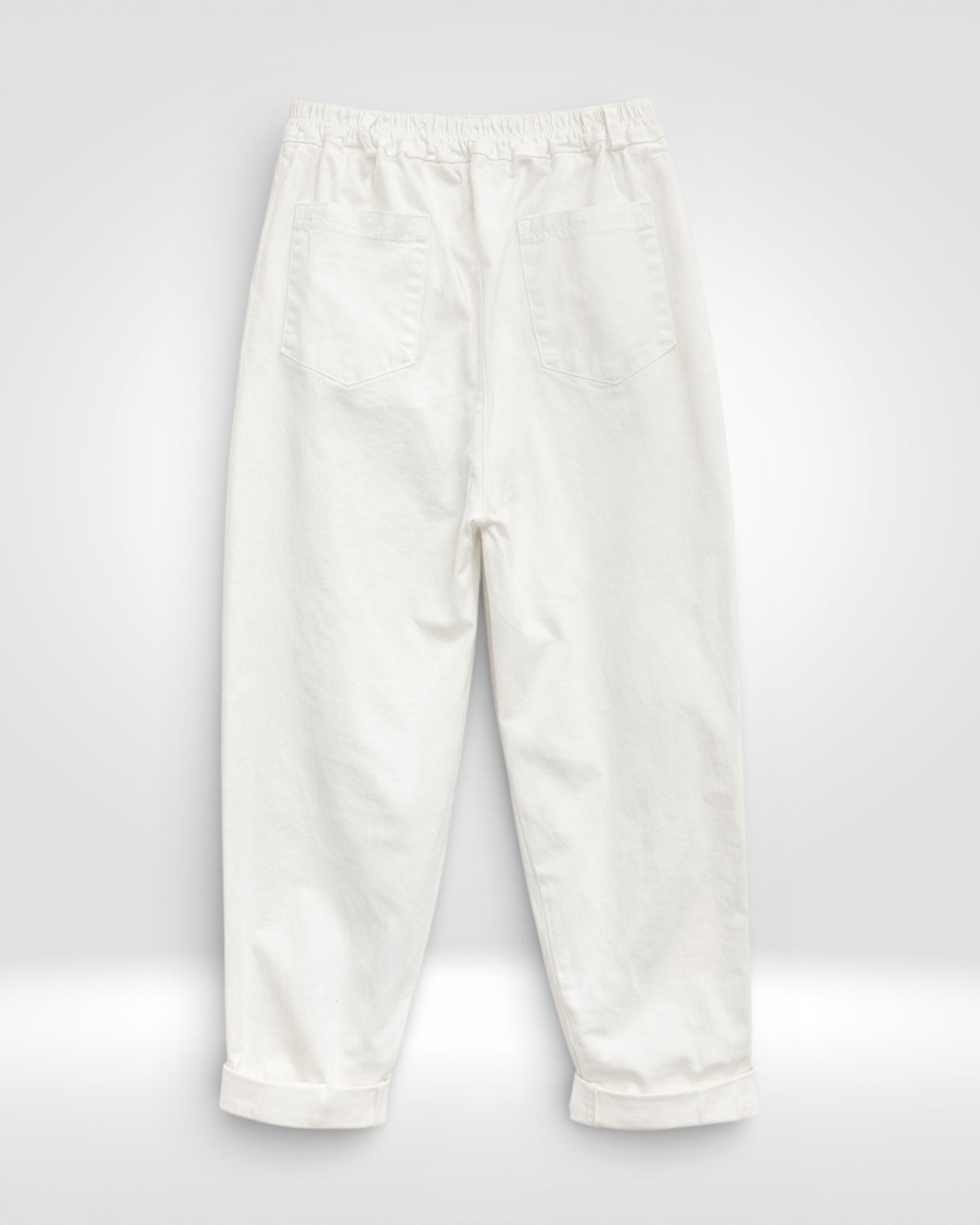 Soft Curve Cotton Barrel Trousers