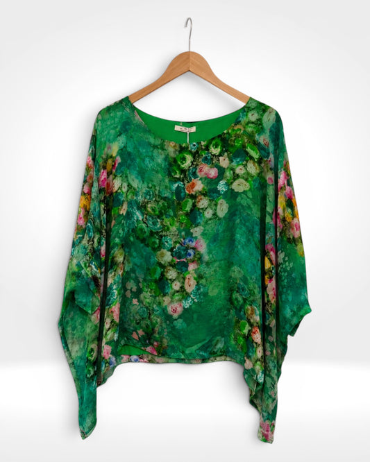 Silk Garden Batwing Short Top