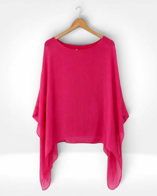 Silk Overlay Batwing Top