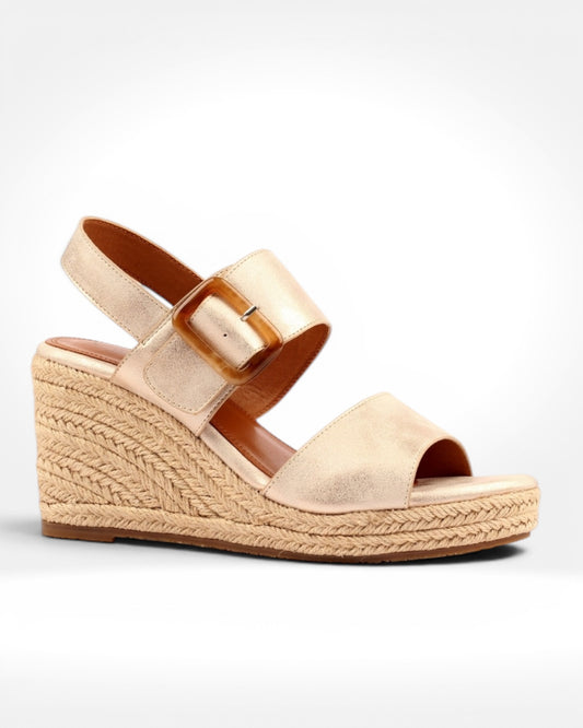 Rochester Gold Wedge Sandal
