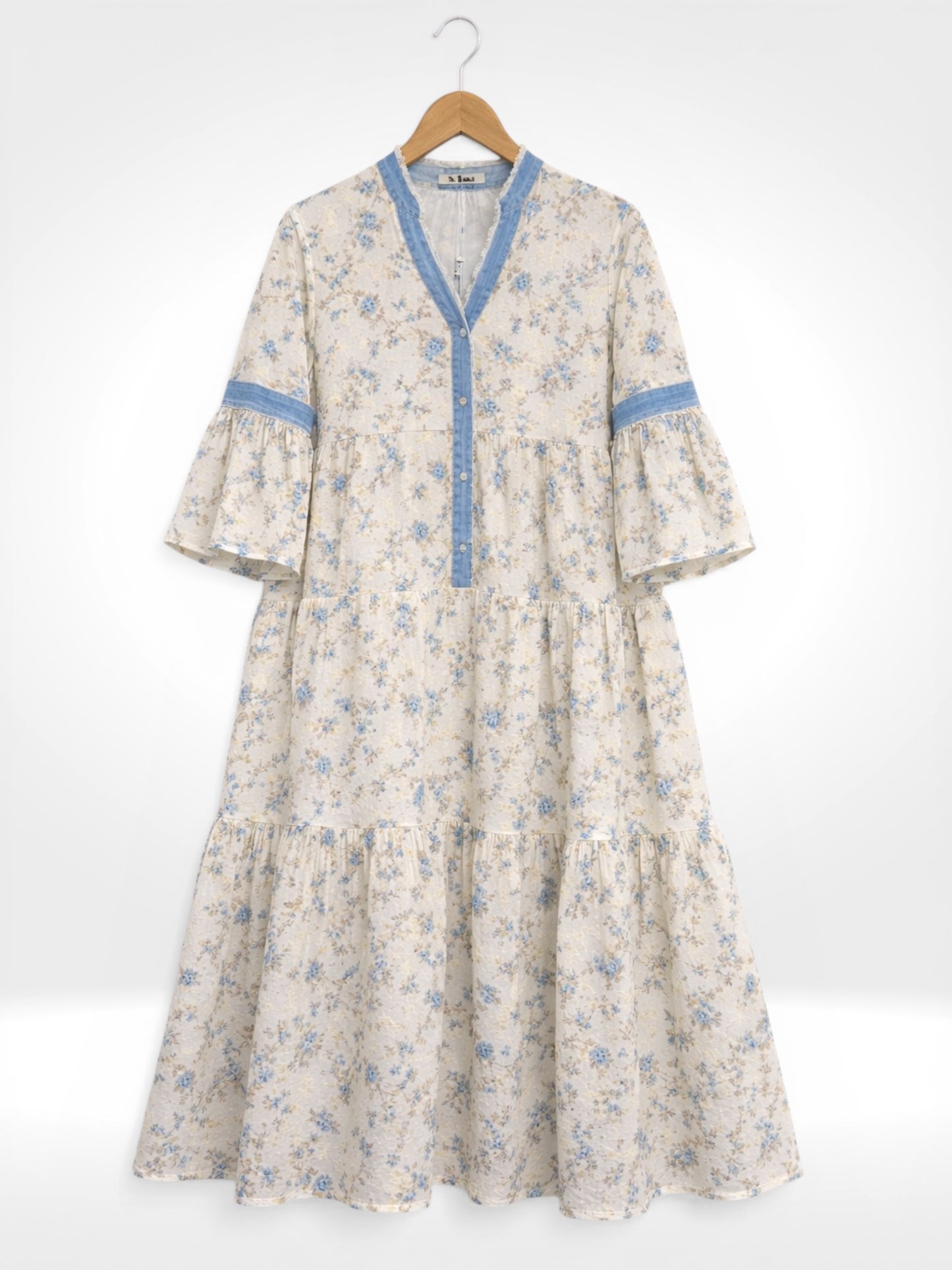 Willow Bloom Tiered Chambray Dress