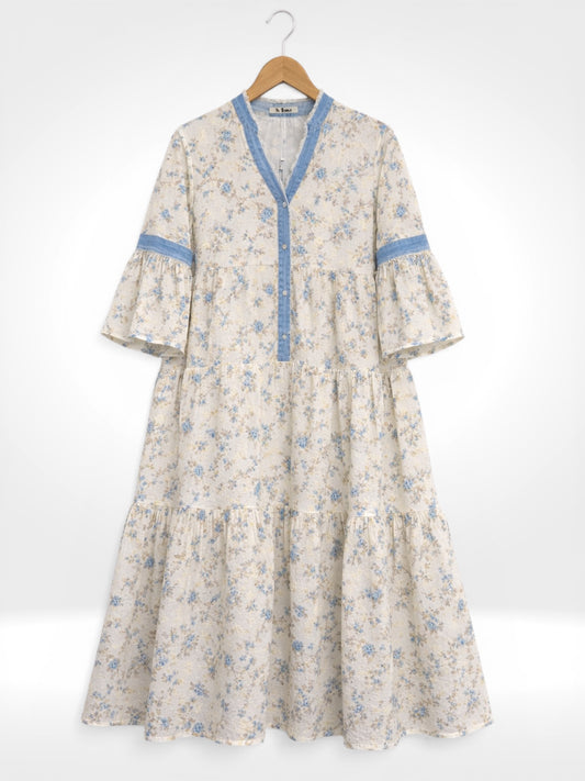 Robe étagée en chambray Willow Bloom