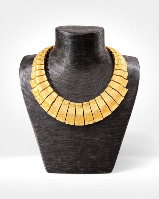 Gold Panel Statement Necklace