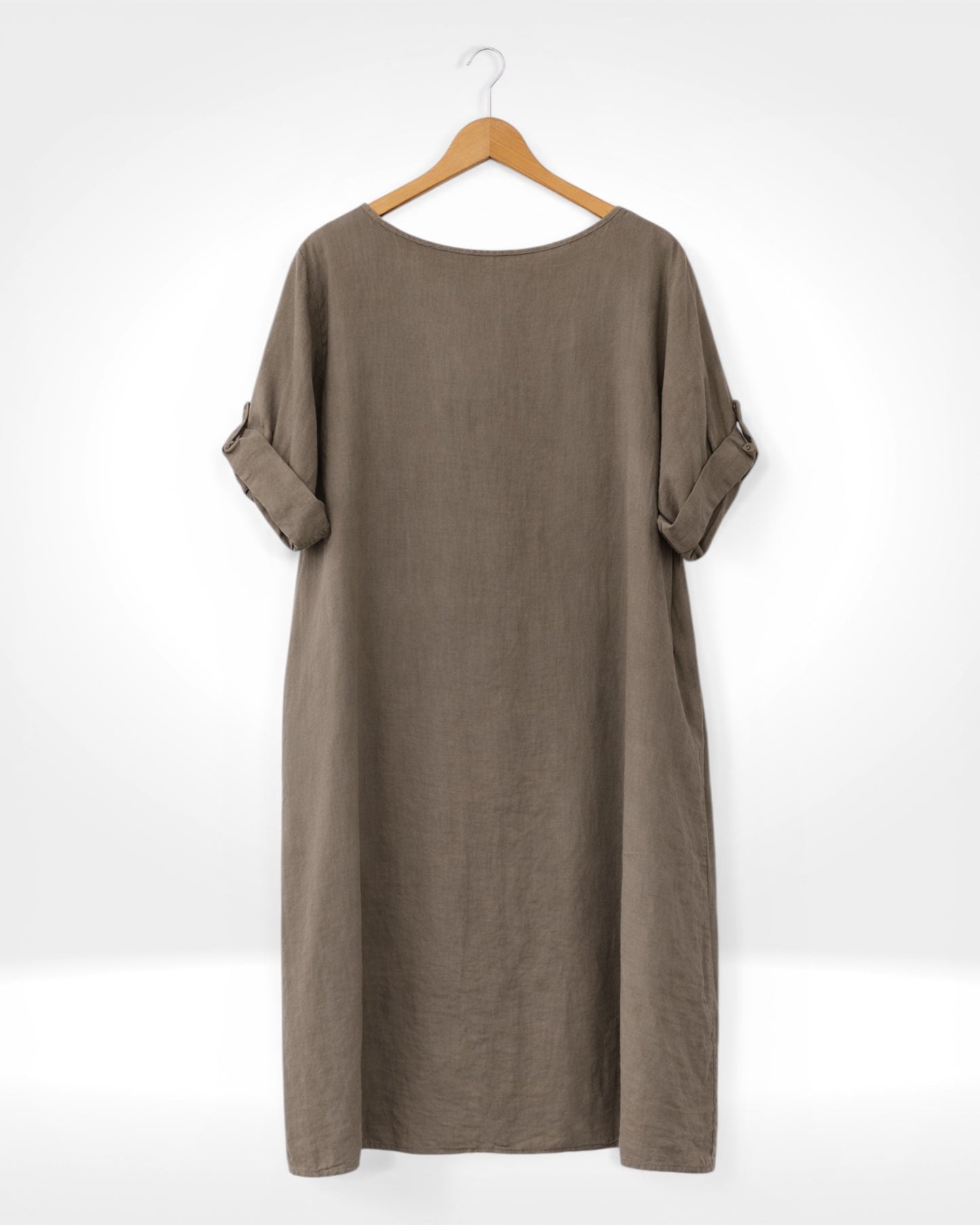 Linen Button Detail Dress