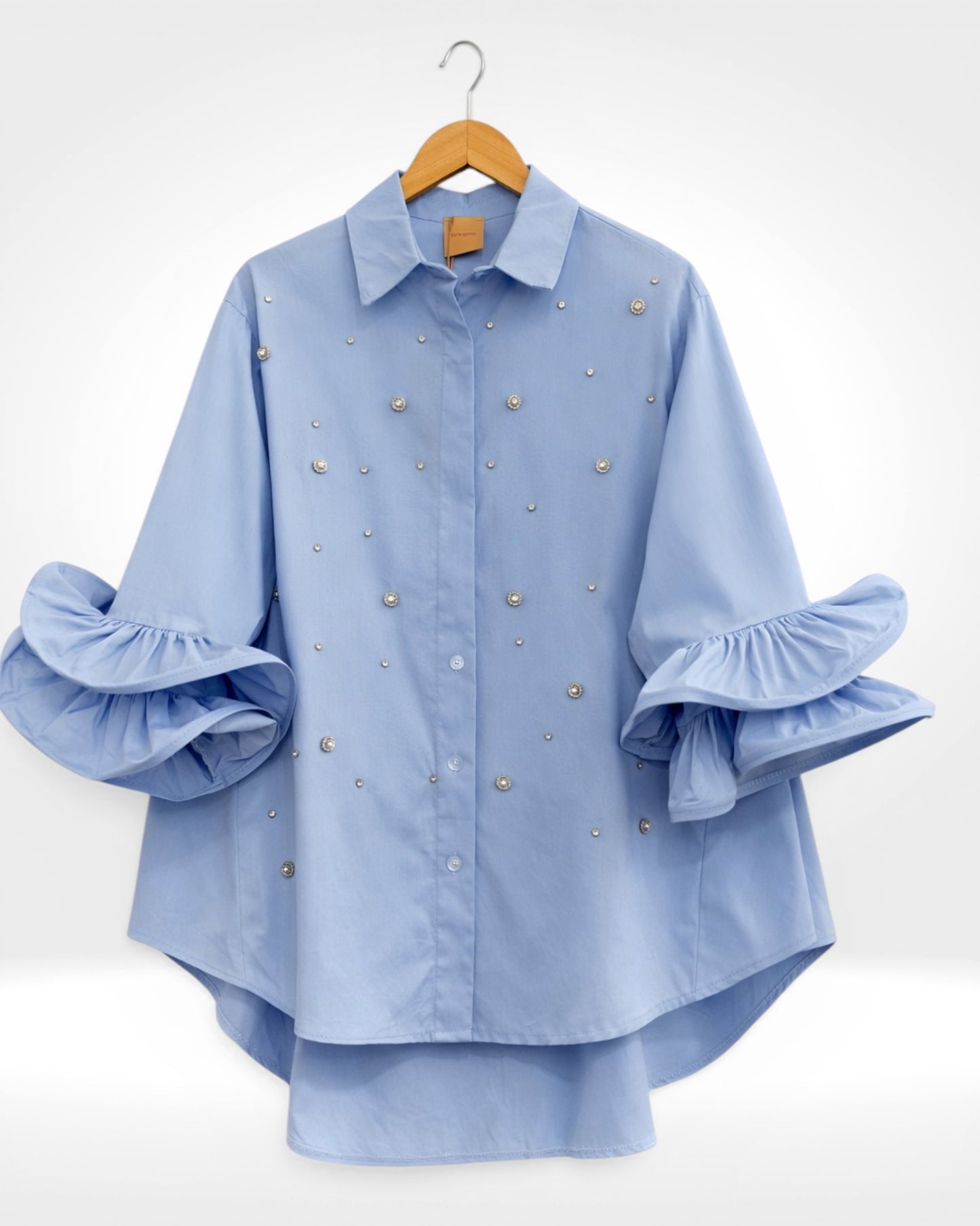 Celeste Embellished Ruffle Sleeve Shirt