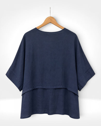Button Detail Linen Top