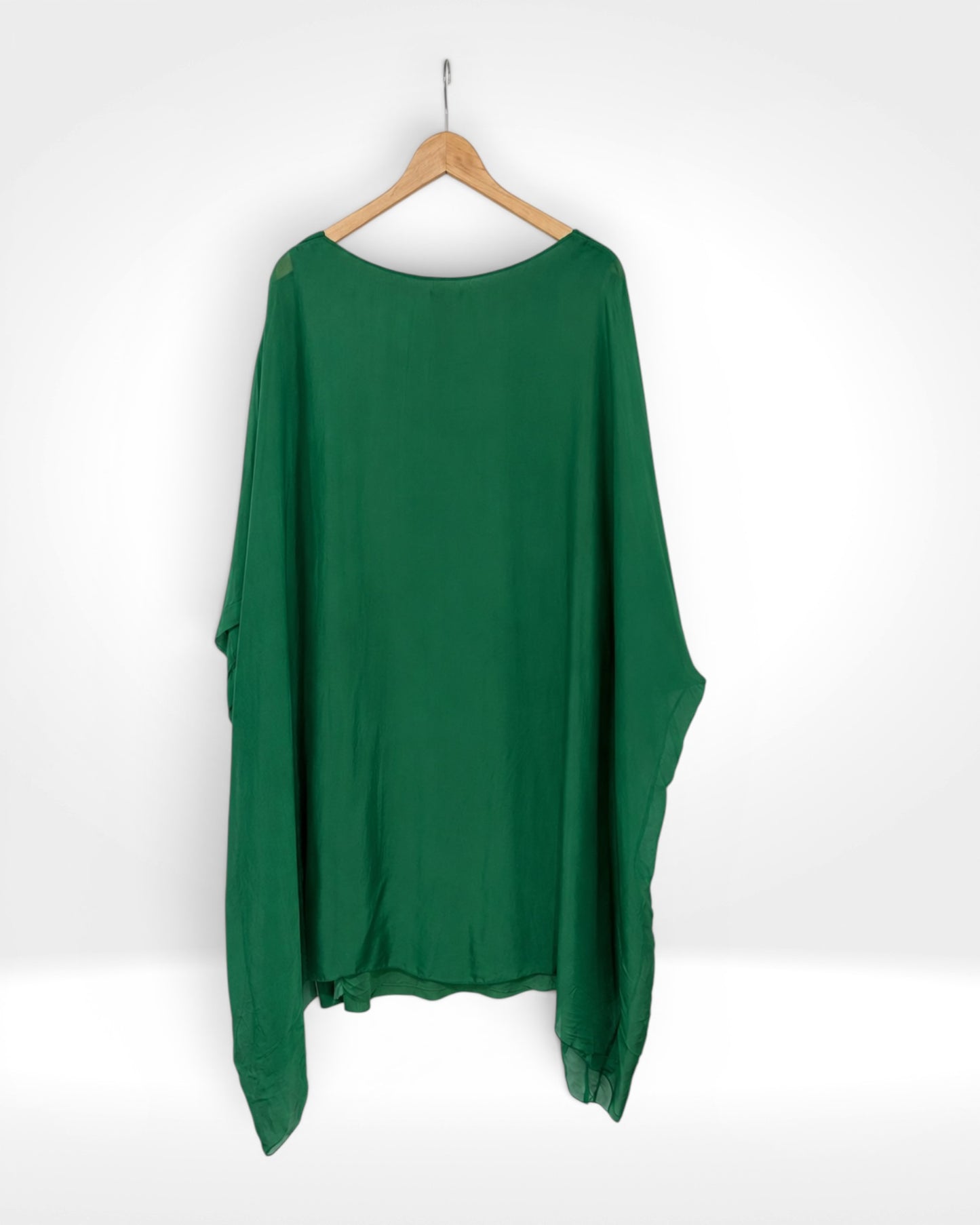 Silk Batwing Overlay Long Top