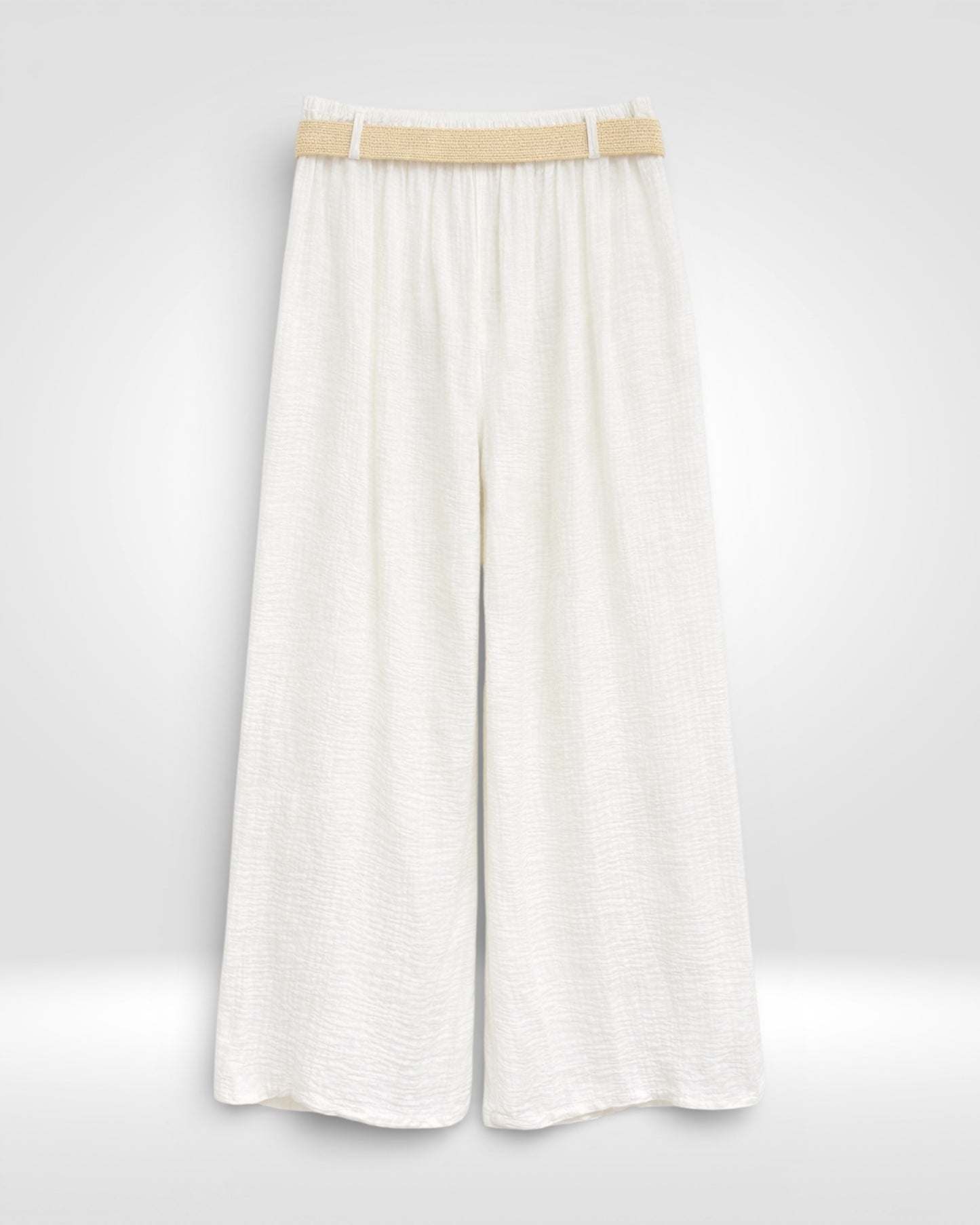 Soft Crinkle Wide-Leg Trousers
