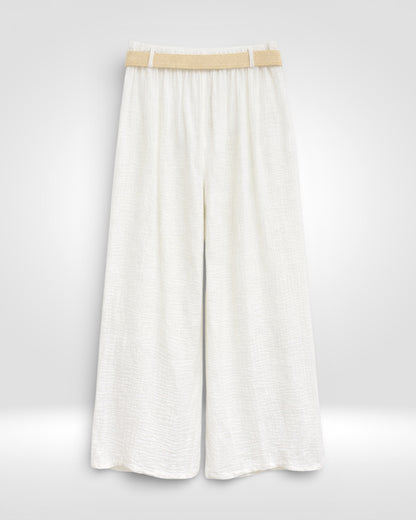Soft Crinkle Wide-Leg Trousers