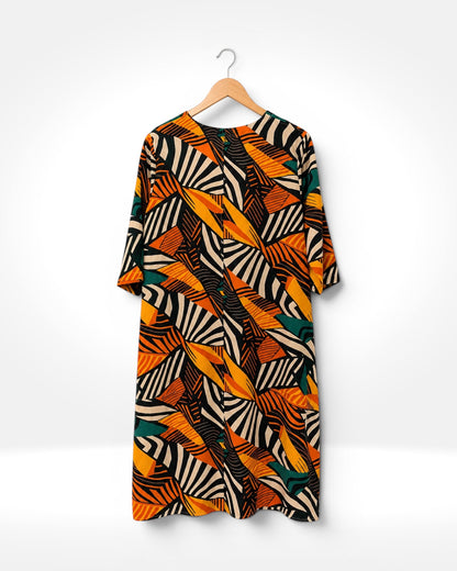 Sunset Jungle V-neck Dress (Bella Blue)
