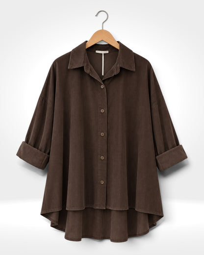 Sienna Fine Needlecord High-Low Shirt