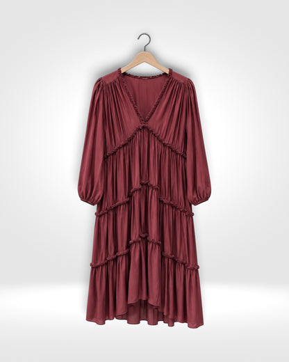 Romantic Ruffle Tiered Midi Dress