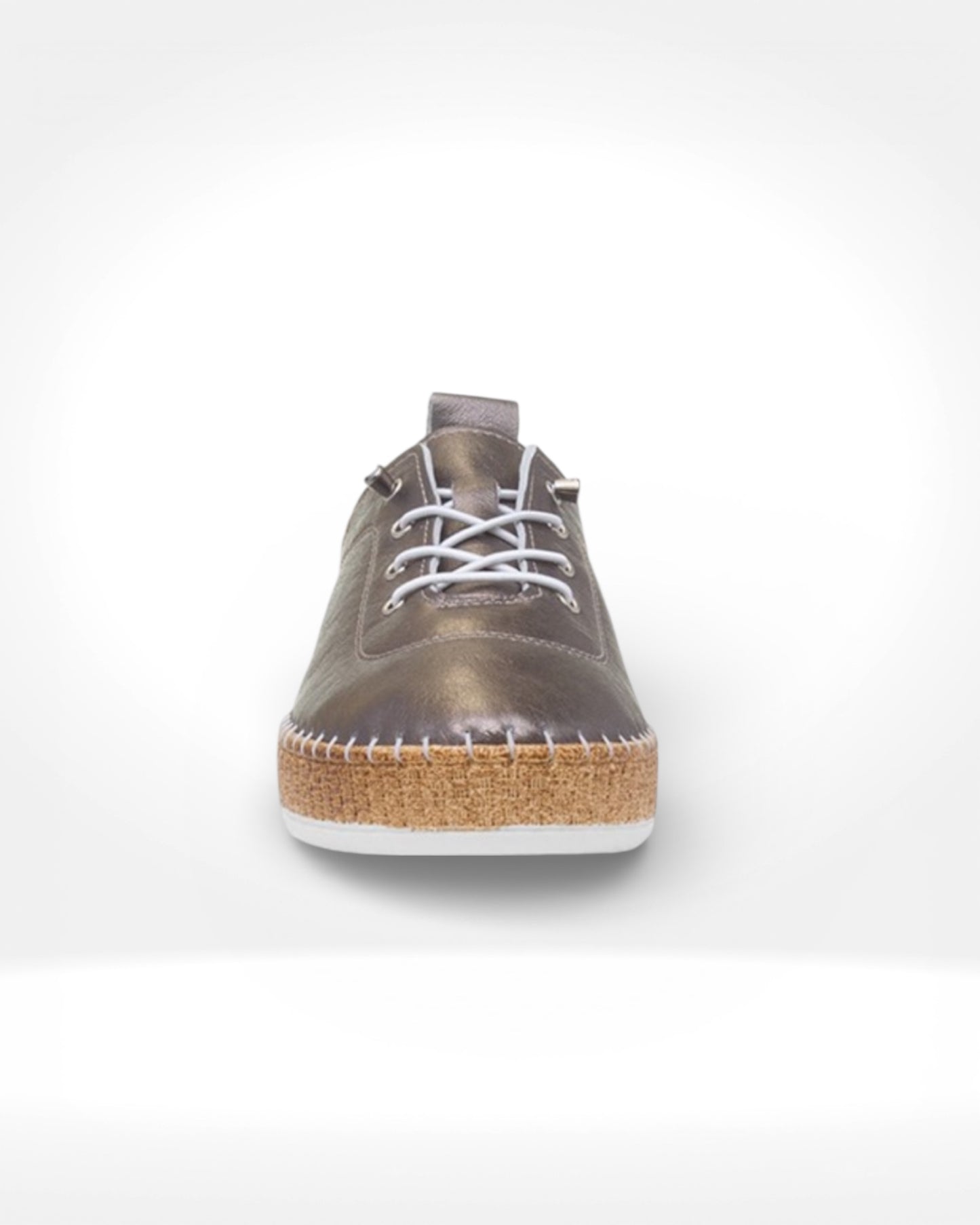 Evette Soft Pewter Leather Plimsoll