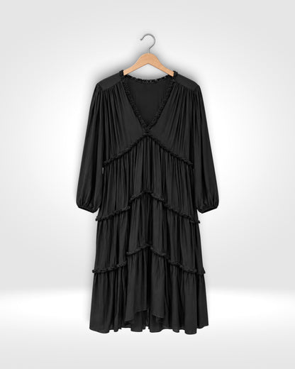Romantic Ruffle Tiered Midi Dress