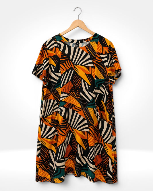 Sunset Jungle Dress Short Sleeve (Bella Blue)