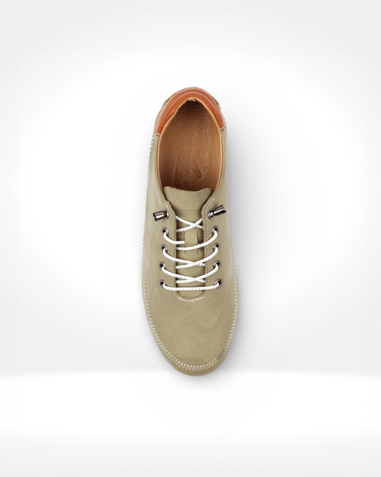 Penelopy Khaki Leather Trainer
