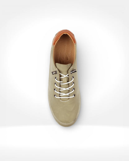 Penelopy Khaki Leather Trainer