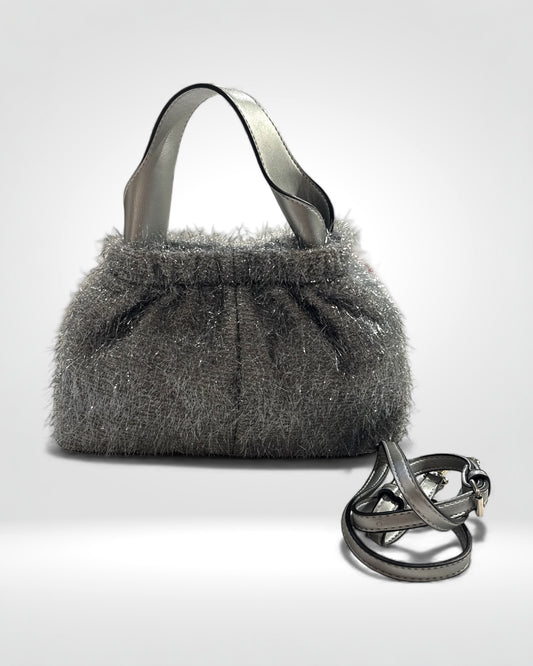 Silver Starlight Plush Handbag