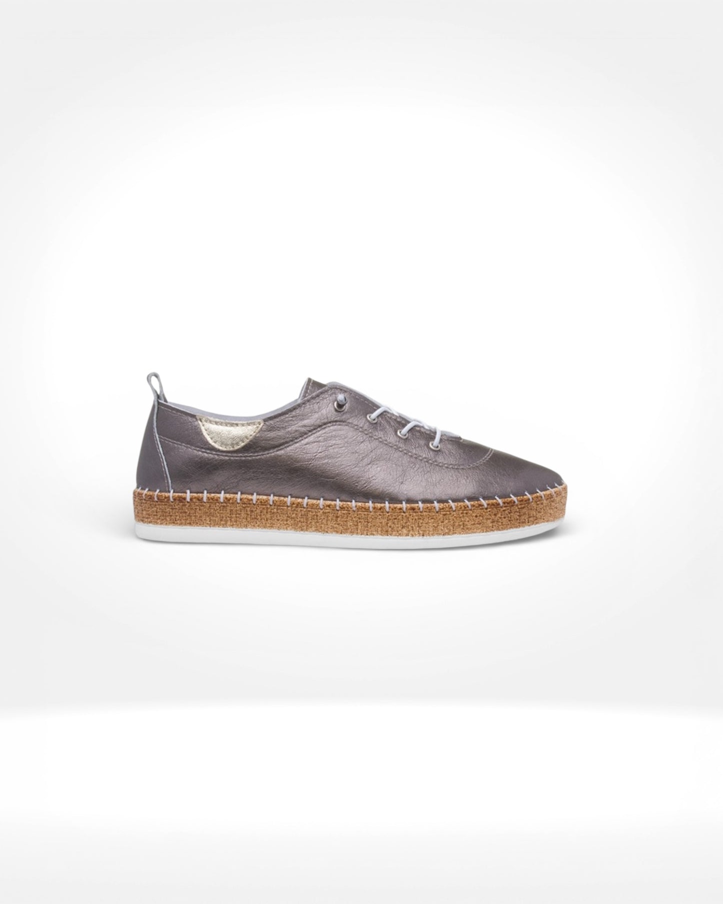 Evette Soft Pewter Leather Plimsoll