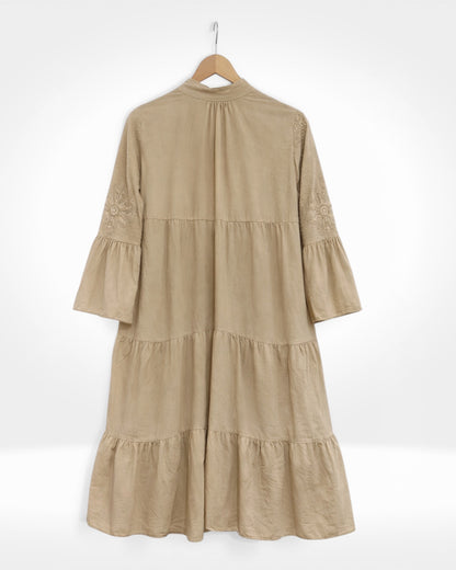 Blossom Shimmer Tiered Midi Dress