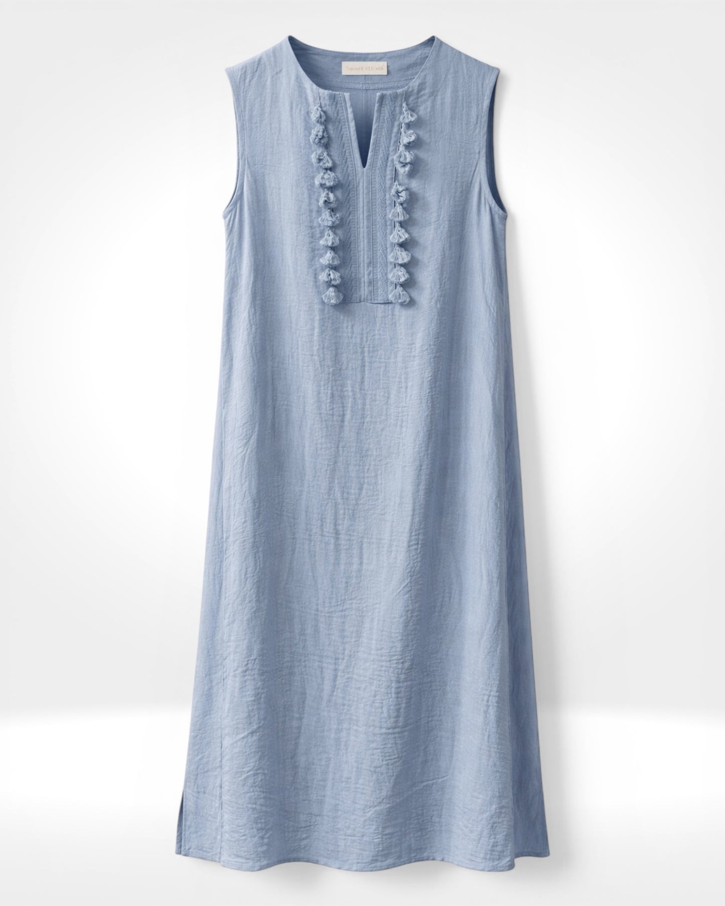 Sleeveless Tassel Detail Midi Dress