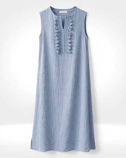 Sleeveless Tassel Detail Midi Dress