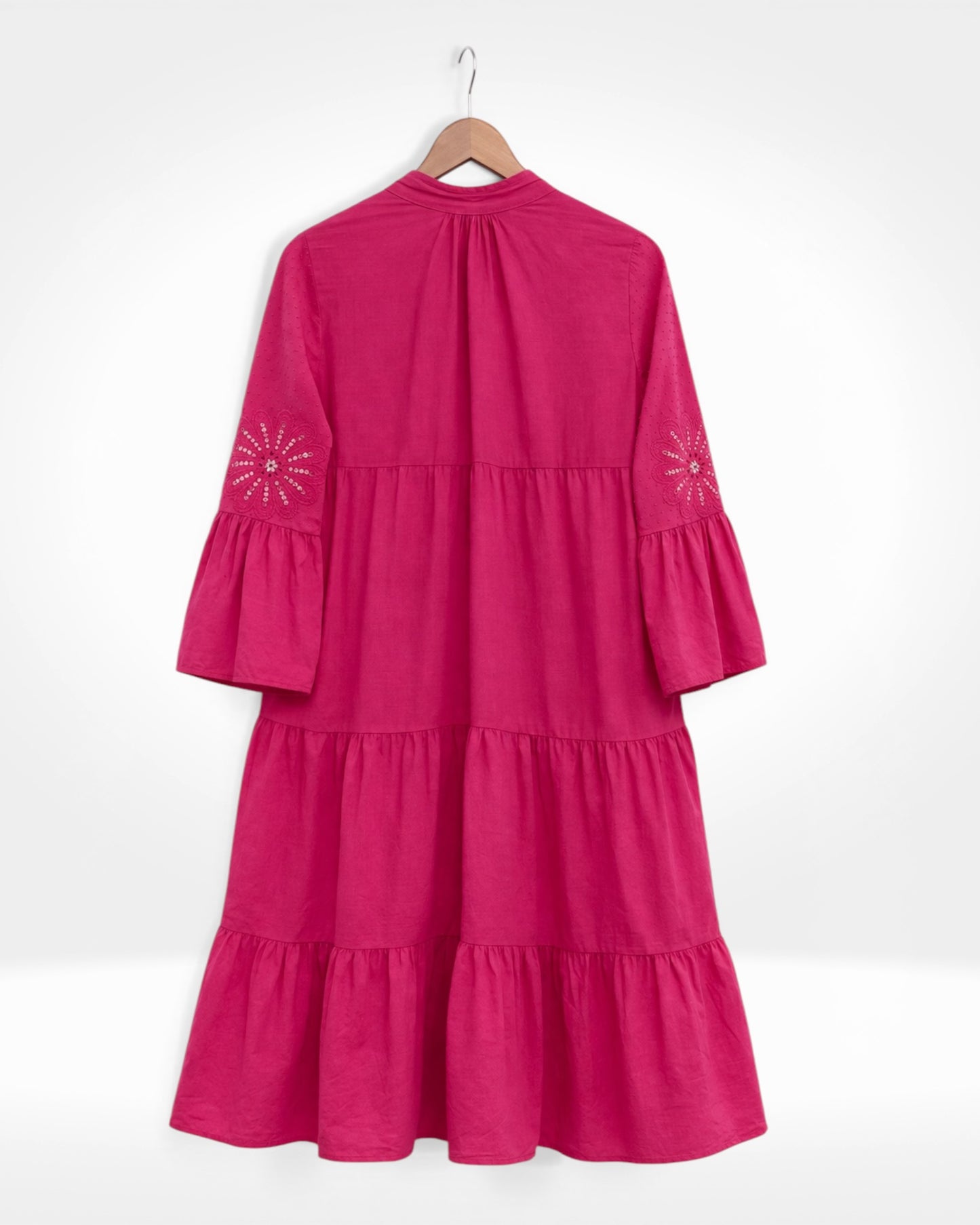 Blossom Shimmer Tiered Midi Dress