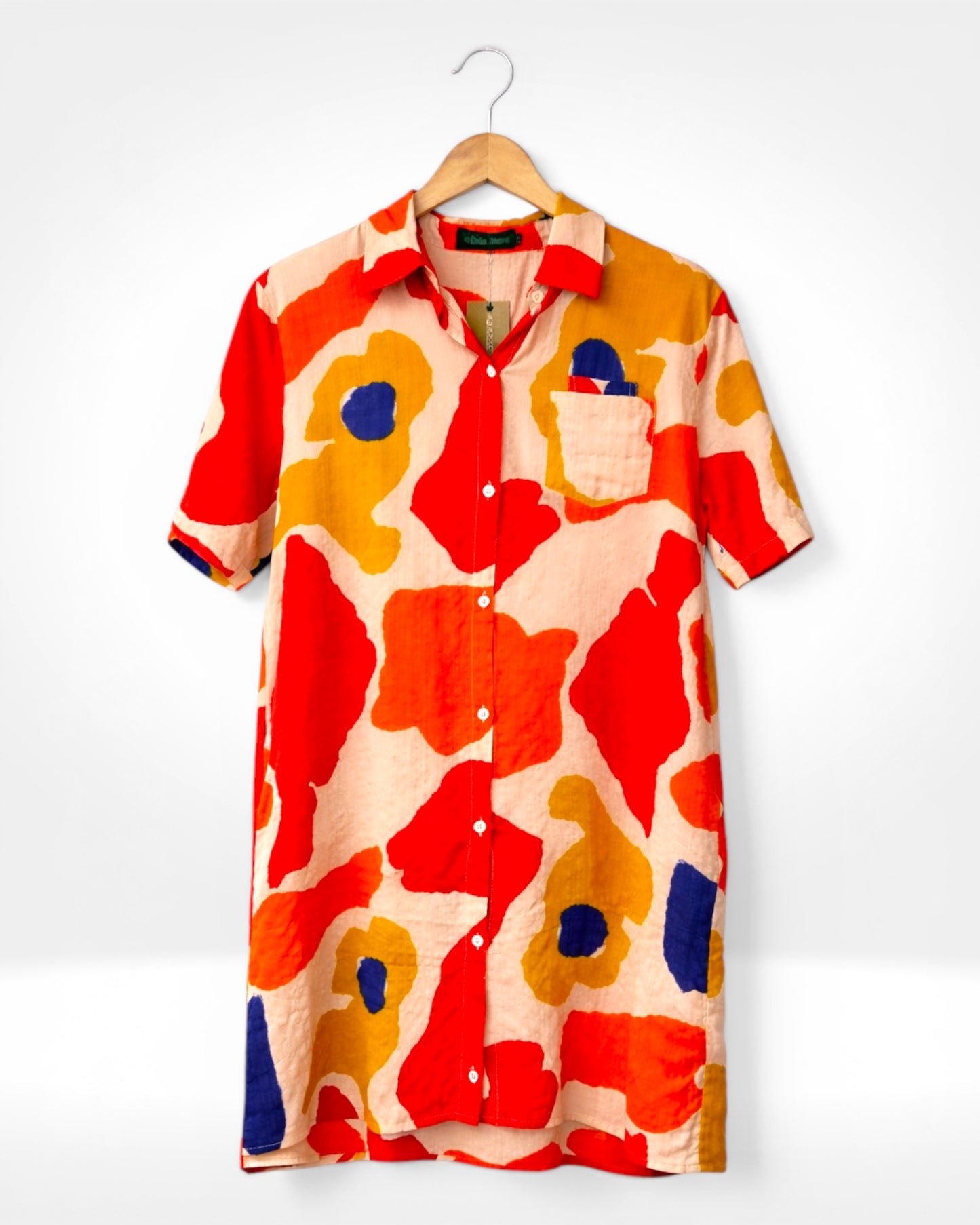 Sunset Abstract Shirt Dress (Bella Blue)