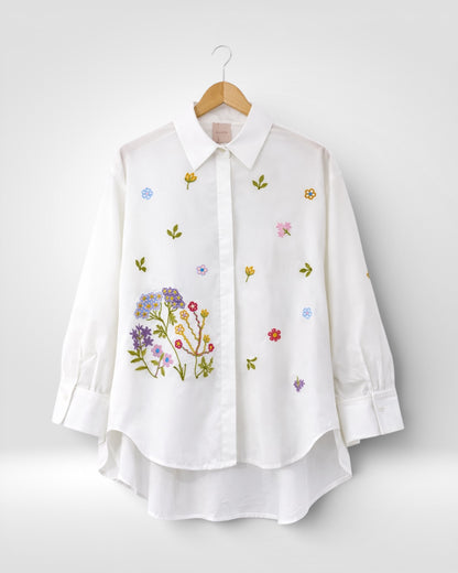 Meadow Stitch Cotton Button-Down