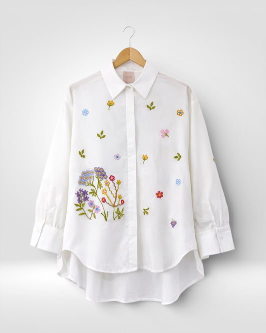 Meadow Stitch Cotton Button-Down