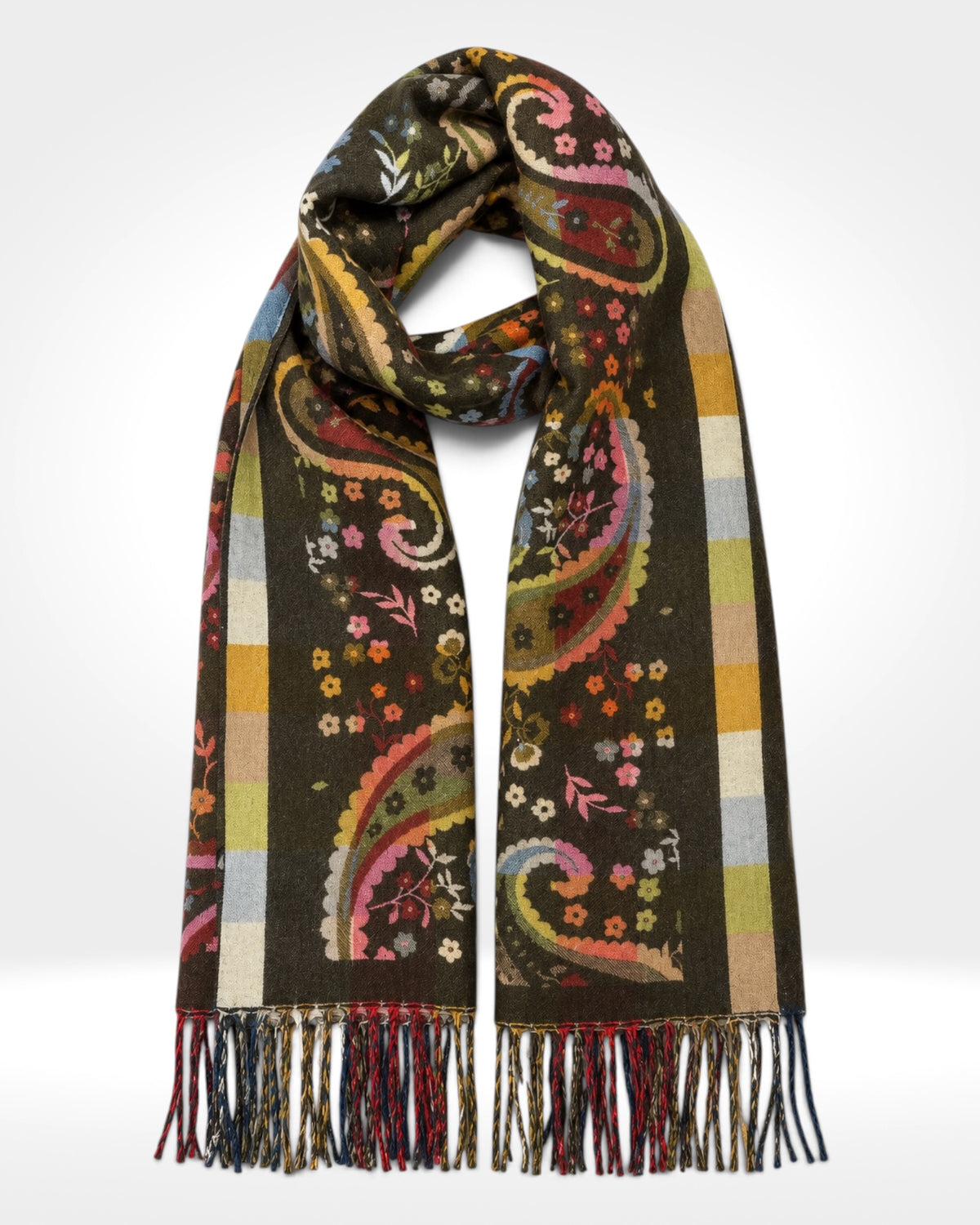 Olive Multi Paisley Scarf