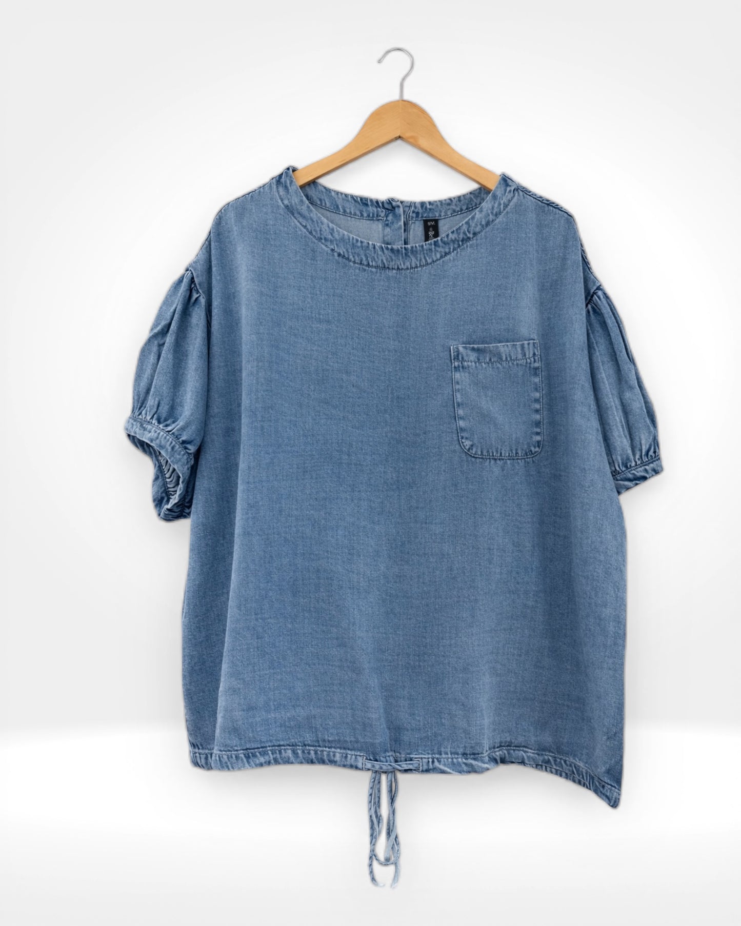 Denim Button Back Top (Bella Blue)