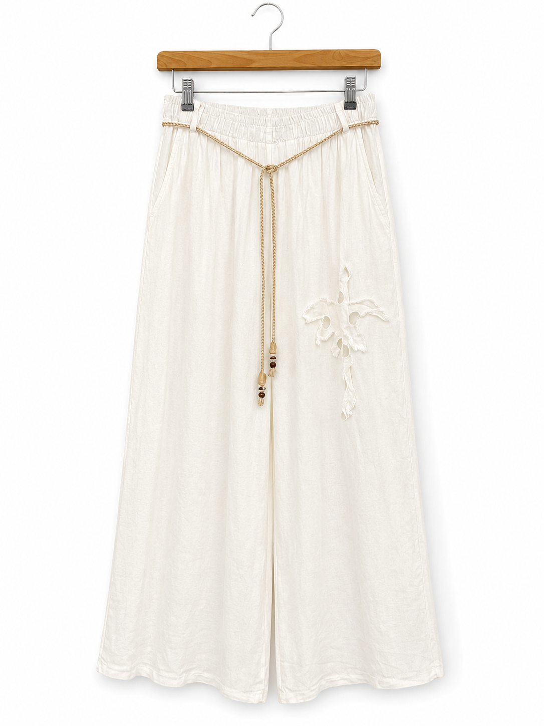 Sorrento Palm Linen Palazzo Trousers